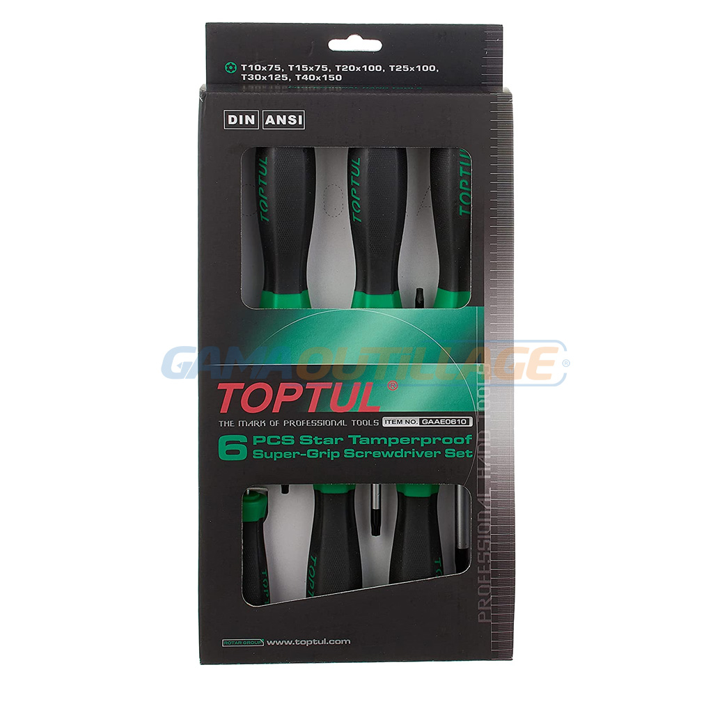 JEUX TOURNEVIS TORX 06PCS TOPTUL GAMA OUTILLAGE