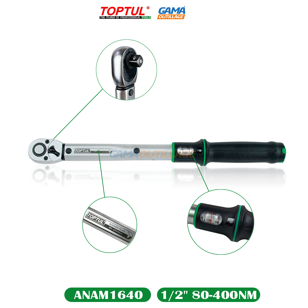 CLE DYNAMOMETRIQUE DIGITALE 3/8P 6.8-135NM TOPTUL - GAMA OUTILLAGE |  Toptul, Algérie