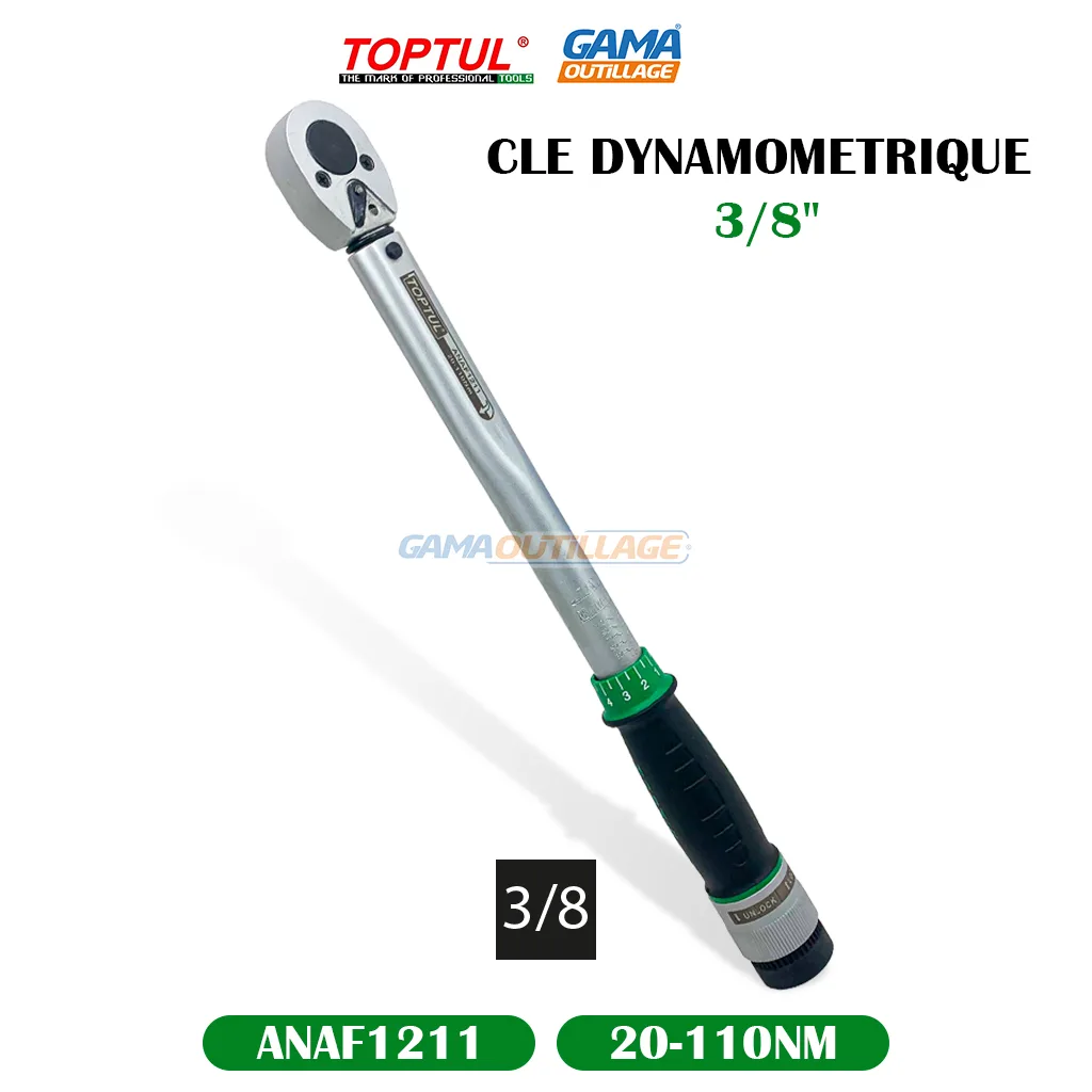 CLE DYNAMOMETRIQUE 3/8" 20-110NM TOPTUL