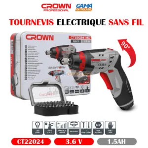 TOURNEVIS ELECTRIQUE SANS FIL 3.6V CROWN