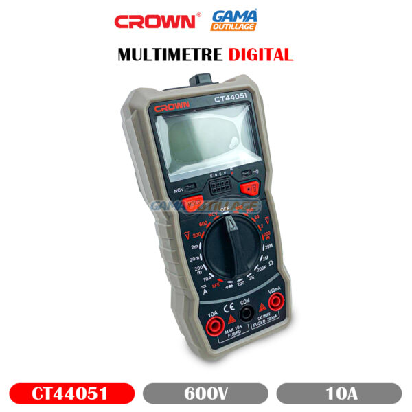 MULTIMETRE DIGITAL 600V CROWN