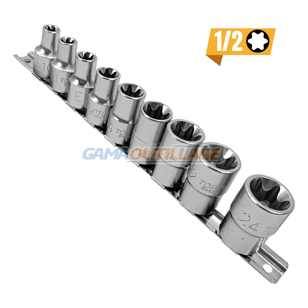 JEUX DOUILLE ETOILE 1/2" 09 PCS TOPTUL – Image 1