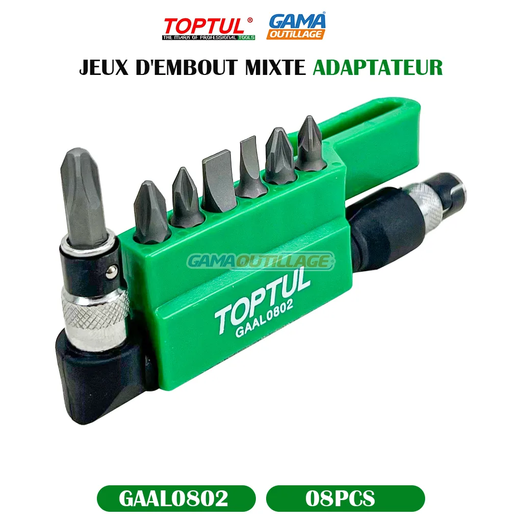 JEUX D'EMBOUT MIXTE +ADAPTATEUR 08PCS TOPTUL – Image 4