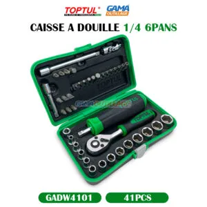 CAISSE A DOUILLE 1/4 6PANS 41PCS TOPTUL