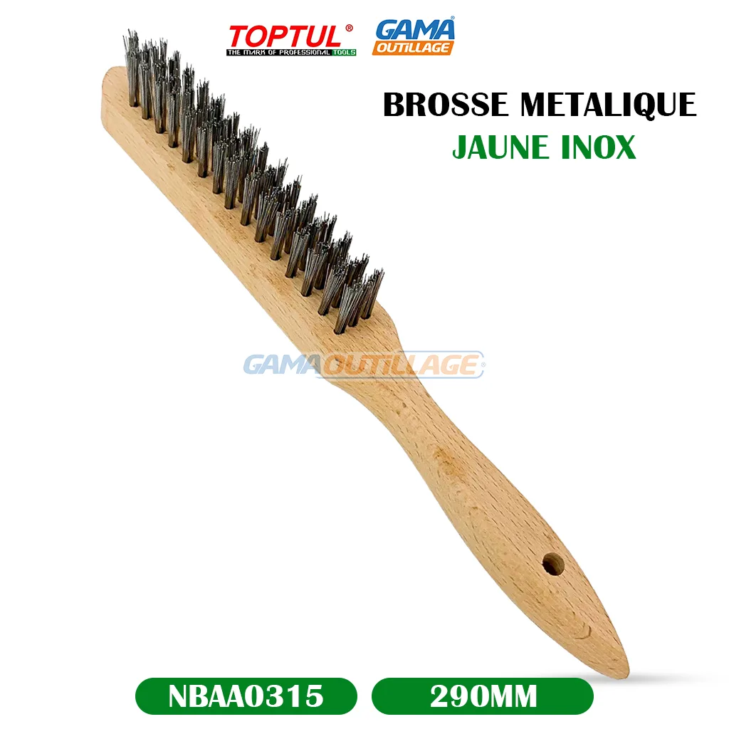 BROSSE METALIQUE JAUNE INOX TOPTUL – Image 5