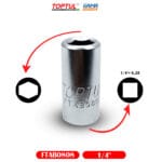 DOUILLE PORTE EMBOUT 1/4" TOPTUL