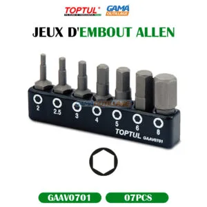 JEUX D'EMBOUT ALLEN 07PCS TOPTUL