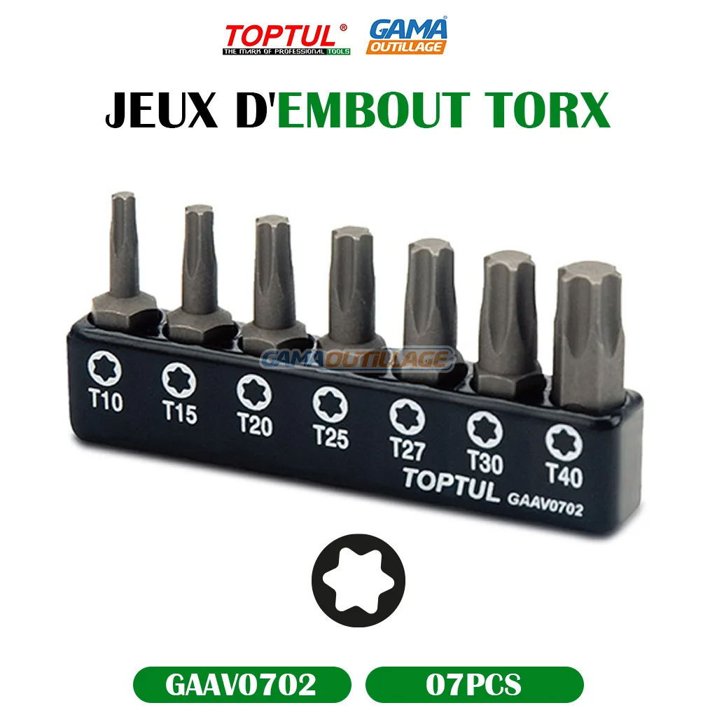 JEUX D'EMBOUT TORX 07PCS TOPTUL