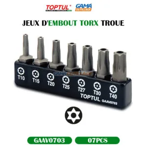 JEUX D'EMBOUT TORX TROUE 07PCS TOPTUL