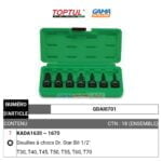 COFFRET DOUILLE TORX 1/2 07PCS TOPTUL