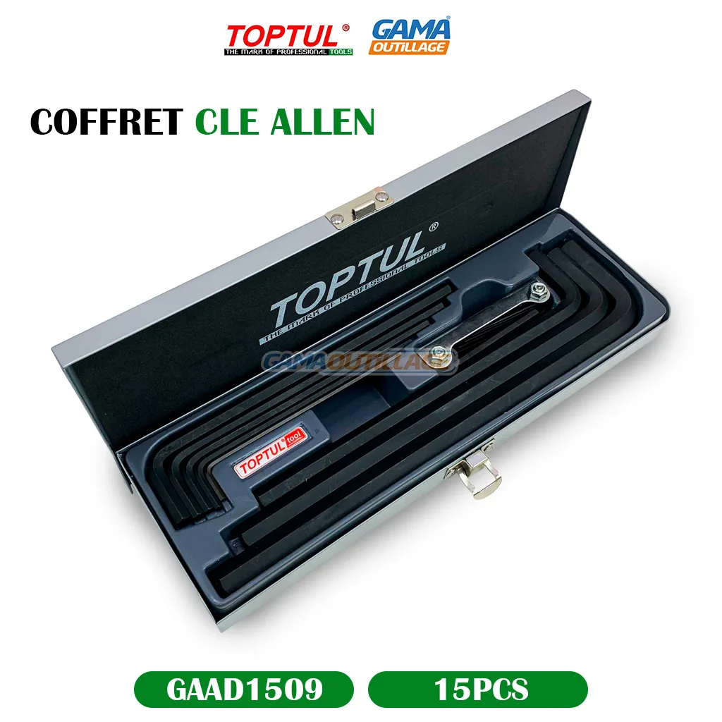 COFFRET CLE ALLEN 15PCS TOPTUL