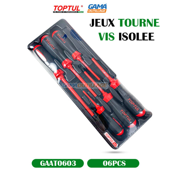 JEUX TOURNE VIS ISOLEE 06PCS TOPTUL.