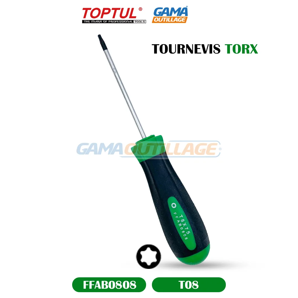 FFAB0808-GAMAOUTILLAGE-CNC TOURNEVIS TORX T08 TOPTUL