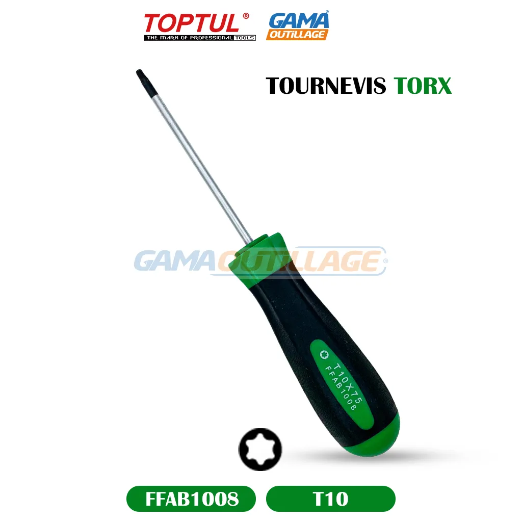FFAB1008-GAMAOUTILLAGE-CNC TOURNEVIS TORX T10 TOPTUL