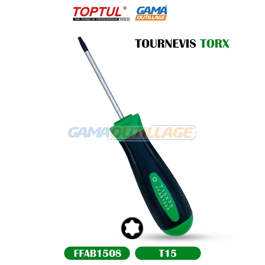 FFAB1508-GAMAOUTILLAGE-CNC TOURNEVIS TORX T15 TOPTUL