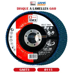 DISQUE A LAMELLES Ø115 G 60 INOX BMA