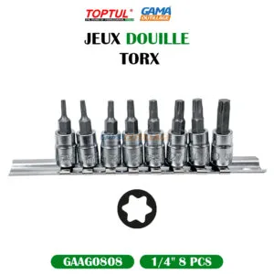 JEUX DOUILLE TORX 1/4" 8 PCS TOPTUL