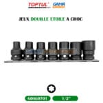 JEUX DOUILLE ETOILE 1/2" A CHOC 07 PCS TOPTUL