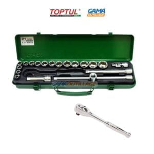 CAISSE A DOUILLE 3/8 21 PCS TOPTUL