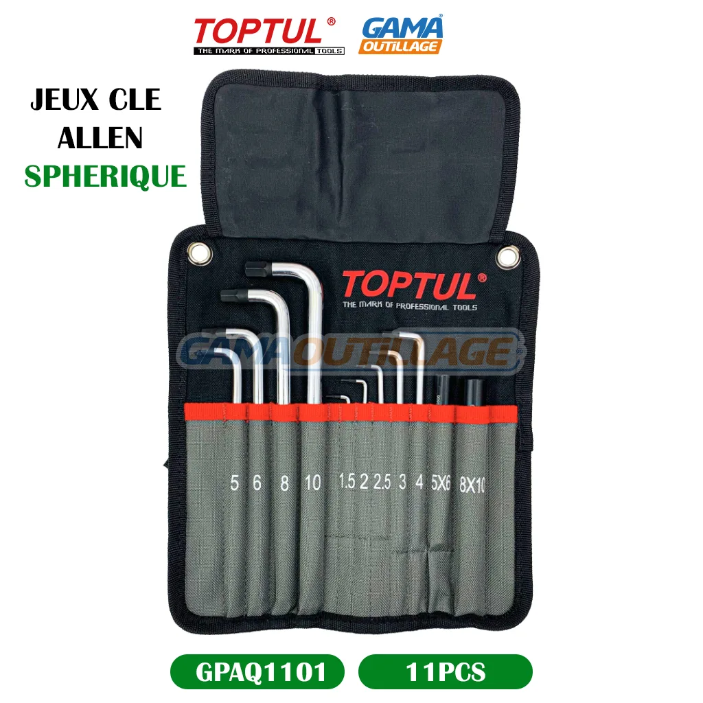 JEUX CLE ALLEN SPHERIQUE 11 PCS TOPTUL