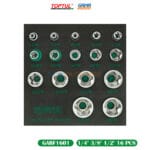 JEUX DOUILLE TORX PLUS EPR 1/4" 3/8" 1/2" 16 PCS TOPTUL
