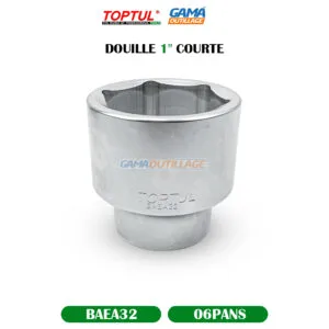 DOUILLE 1" 6 PANS COURTE TOPTUL