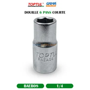 DOUILLE 1/4 6 PANS COURTE TOPTUL