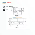 DOUILLE ETOILE 1/2 COURTE A CHOC TOPTUL prix dz