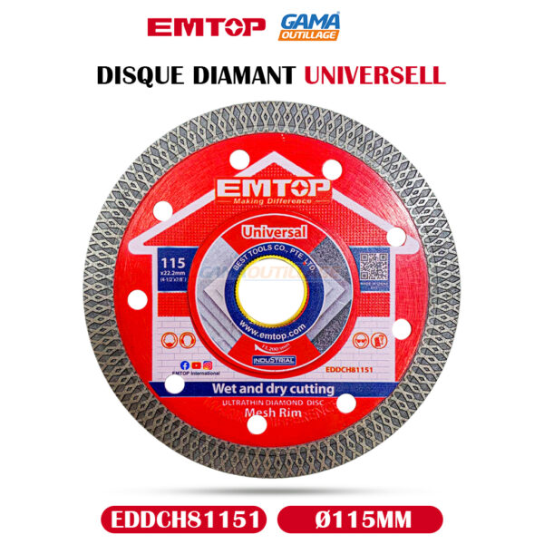 DISQUE DIAM Ø 115MM UNIVERSELL EMTOP