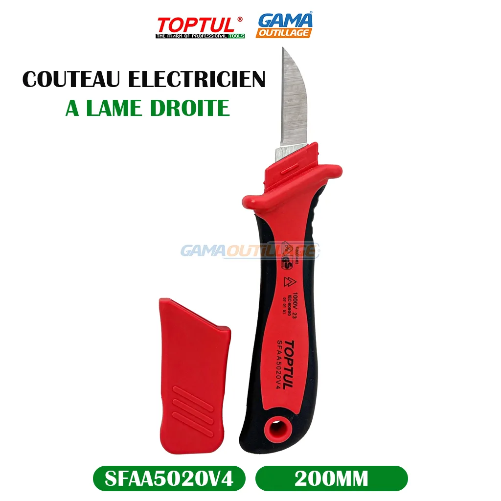 COUTEAU ELECTRICIEN A LAME DROITE TOPTUL – Image 6
