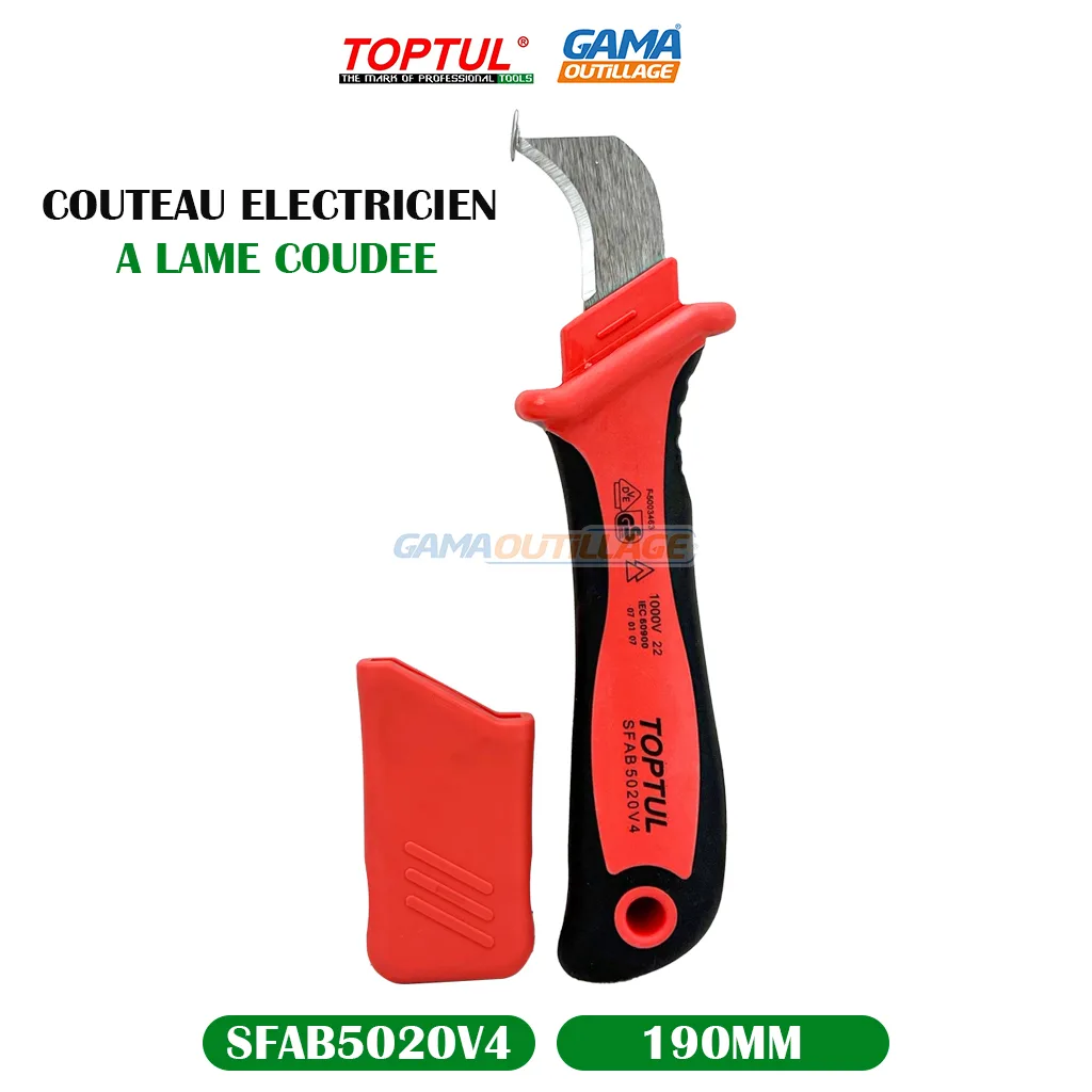 COUTEAU ELECTRICIEN A LAME COUDEE TOPTUL – Image 6