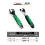 CLIQUET A TETE PIVOTANTE 1/4 1/2 3/8 TOPTUL