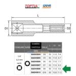DOUILLE ETOILE 1/4 E08 LONG TOPTUL