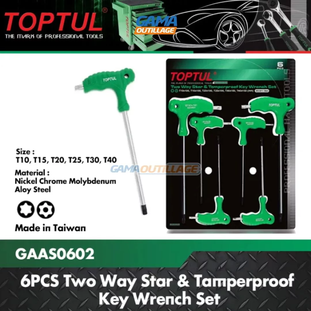 JEUX CLE TORX A POIGNE 06 PCS TOPTUL