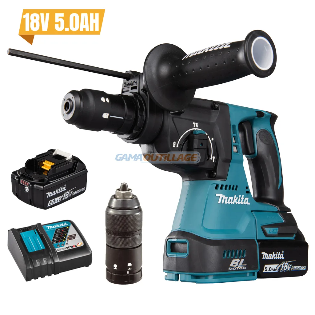 DHR243RTJ-GAMAOUTILLAGE-CNC MARTEAU S/FIL 18V 5.0AH MAKITA – Image 1