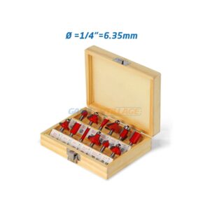 COFFRET FRAISE DEFONCEUSE 6.35MM 12PCS BEETRO
