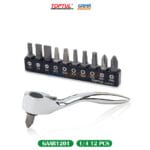 JEU CLIQUET 1/4 ET EMBOUTS 12PCS TOPTUL