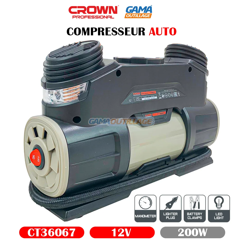 COMPRESSEUR AUTO 12V 200W CROWN – Image 7