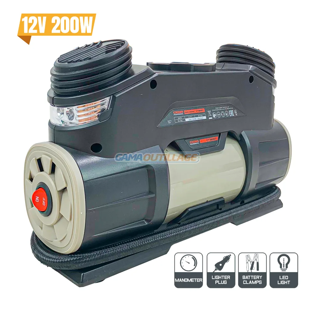 CT36067-GAMAOUTILLAGE-CNC COMPRESSEUR AUTO 12V 200W CROWN – Image 1