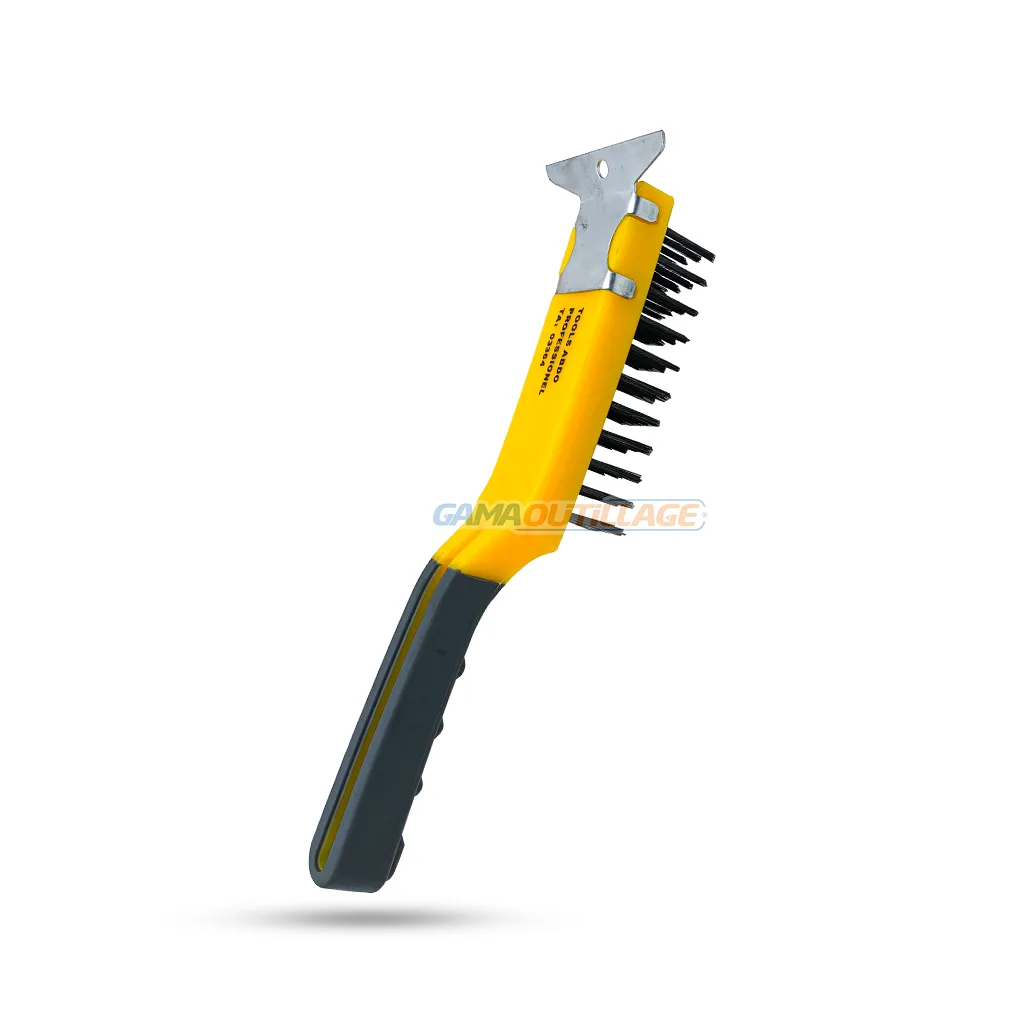 BROSSE METALIQUE JAUNE GM + GRATT – Image 1