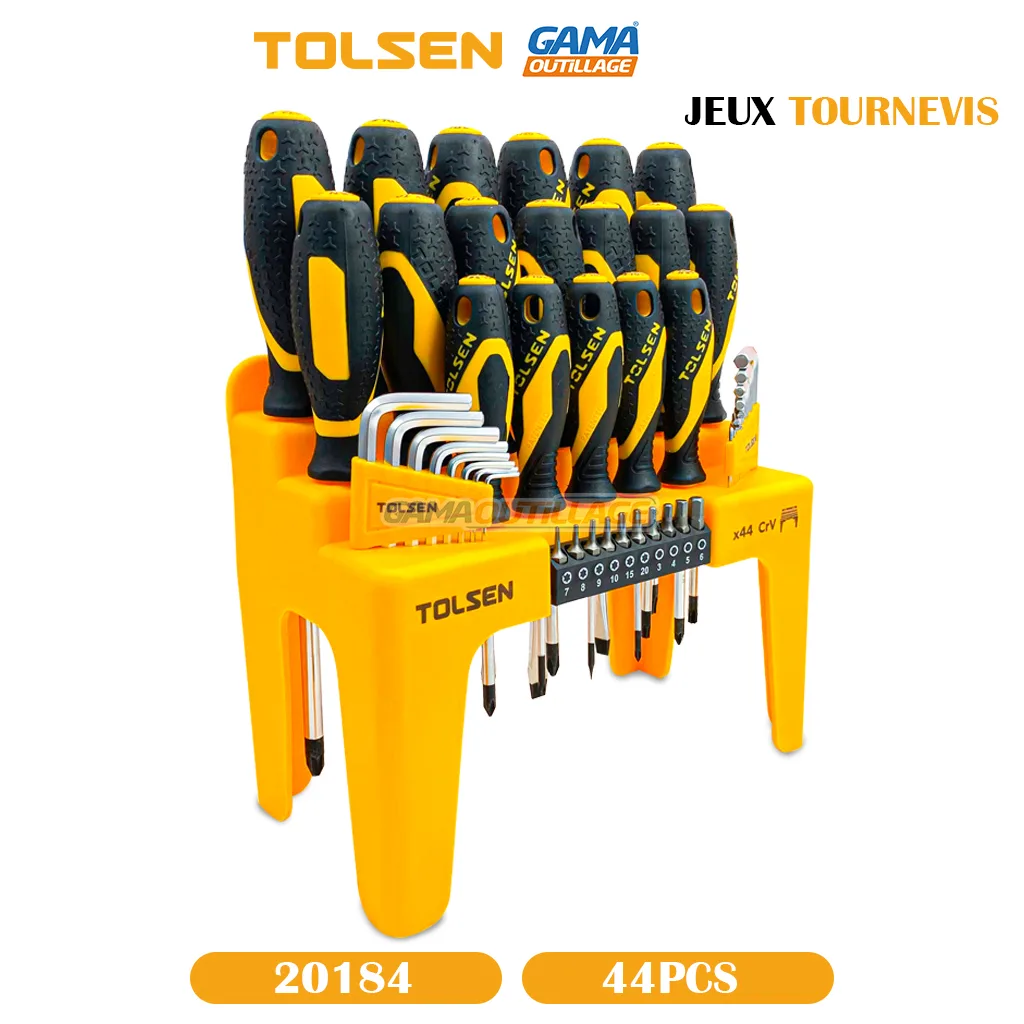 JEUX TOURNEVIS SUR SUPPORT 44PCS TOLSEN