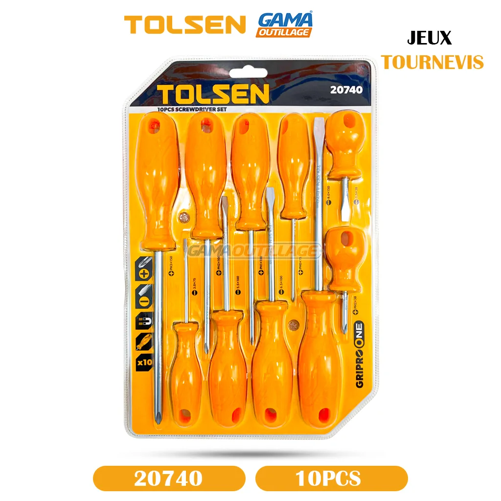 JEUX TOURNEVIS 10PCS TOLSEN