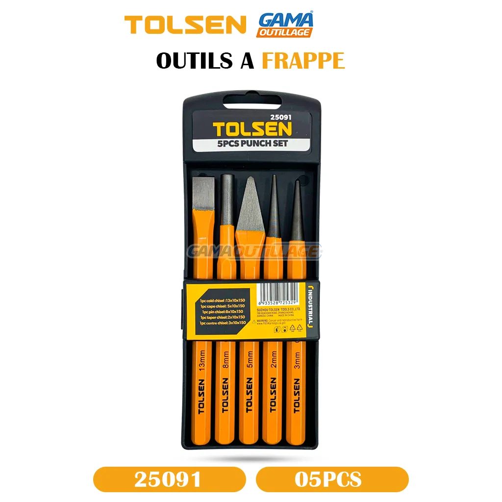 JEUX DE 05 OUTILS A FRAPPE TOLSEN