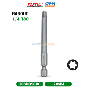 EMBOUT 1/4 T30 70MM TOPTUL