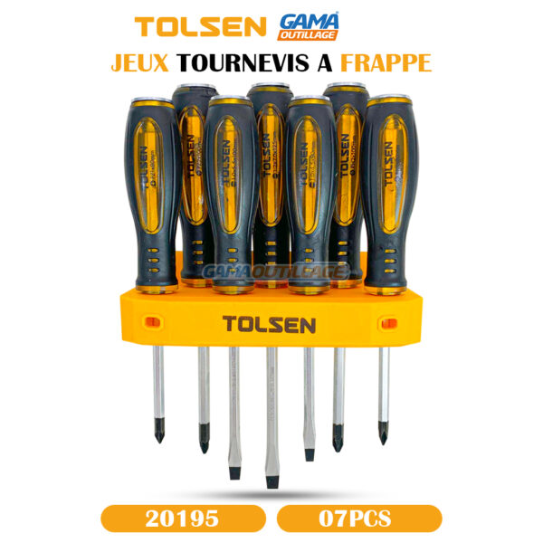 JEUX TOURNEVIS A FRAPPE 07PCS TOLSEN