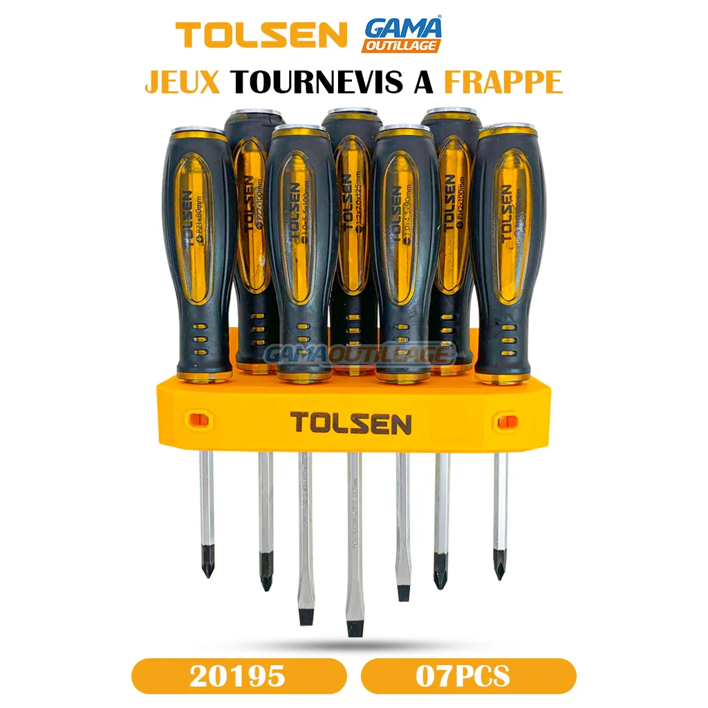 JEUX TOURNEVIS A FRAPPE 07PCS TOLSEN