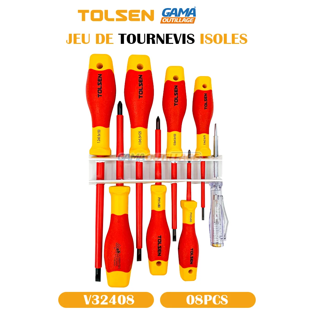 JEU DE TOURNEVIS ISOLES 08PCS TOLSEN – Image 3