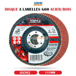 DISQUE A LAMELLES 115MM G60 ACIER/BOIS