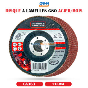 DISQUE A LAMELLES 115MM G80 ACIER/BOIS
