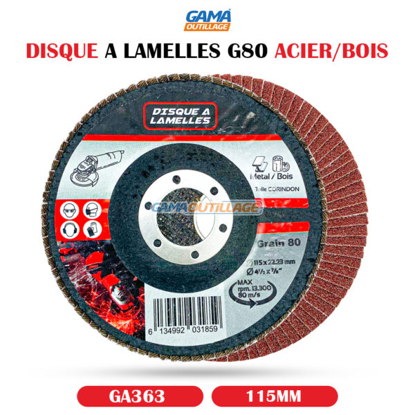 DISQUE A LAMELLES 115MM G80 ACIER/BOIS